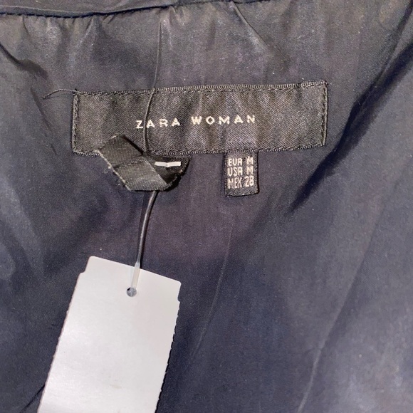 Zara Quilted Puffer Jacket Water Resistant Full Zip Down Black Gorpcore - Picture 6 of 6